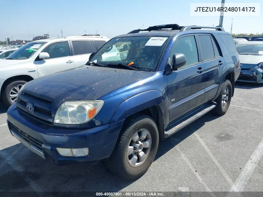 2004 Toyota 4Runner Sr5 V6 VIN: JTEZU14R248014172 Lot: 40087901