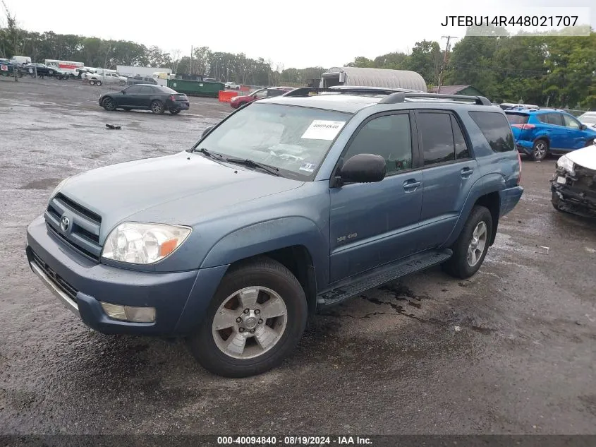 2004 Toyota 4Runner Sr5 V6 VIN: JTEBU14R448021707 Lot: 40094840