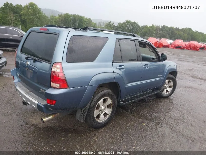 2004 Toyota 4Runner Sr5 V6 VIN: JTEBU14R448021707 Lot: 40094840