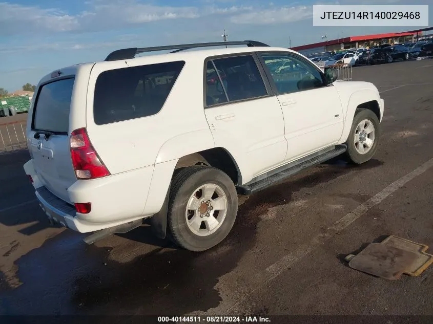 2004 Toyota 4Runner Sr5/Sport VIN: JTEZU14R140029468 Lot: 40144511