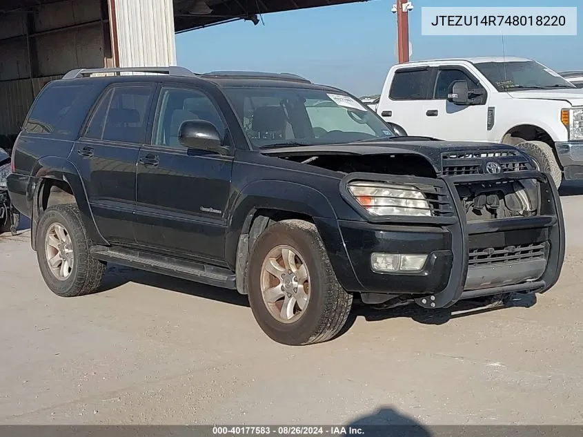 2004 Toyota 4Runner Sr5 Sport V6 VIN: JTEZU14R748018220 Lot: 40177583