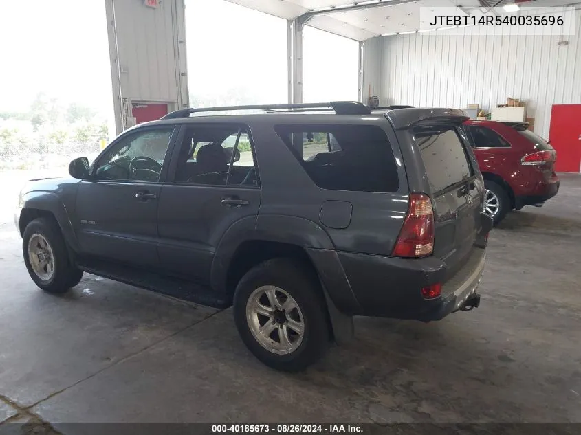 2004 Toyota 4Runner Sr5 V8 VIN: JTEBT14R540035696 Lot: 40185673