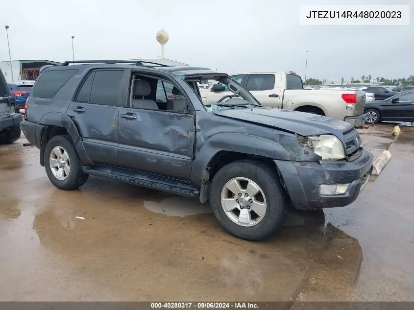 2004 Toyota 4Runner Sr5 V6 VIN: JTEZU14R448020023 Lot: 40280317