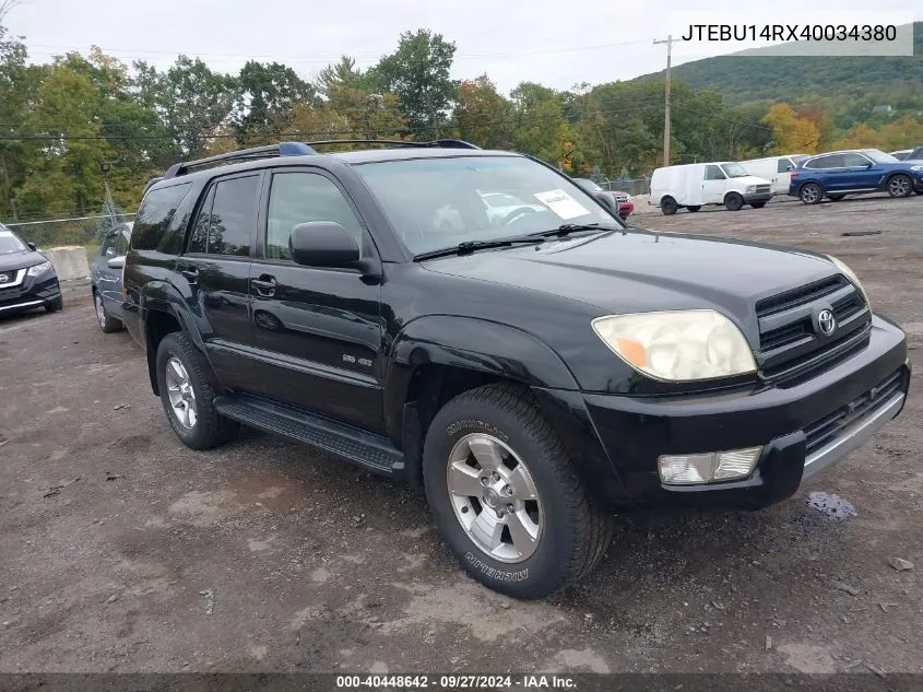 2004 Toyota 4Runner Sr5 V6 VIN: JTEBU14RX40034380 Lot: 40448642