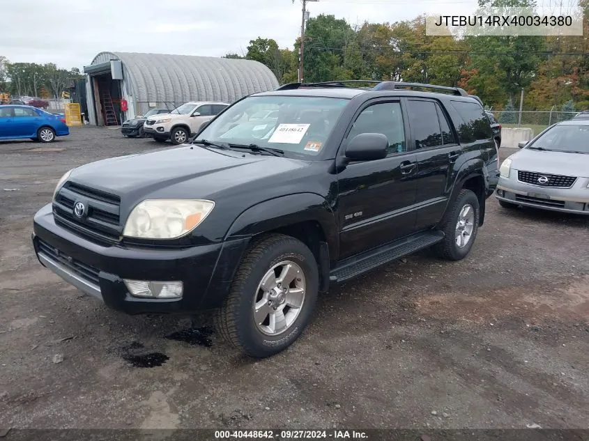 2004 Toyota 4Runner Sr5 V6 VIN: JTEBU14RX40034380 Lot: 40448642