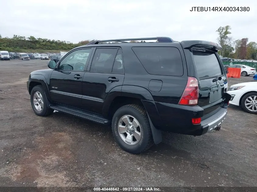 2004 Toyota 4Runner Sr5 V6 VIN: JTEBU14RX40034380 Lot: 40448642