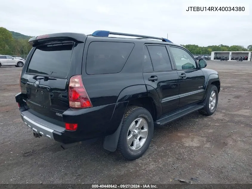 2004 Toyota 4Runner Sr5 V6 VIN: JTEBU14RX40034380 Lot: 40448642