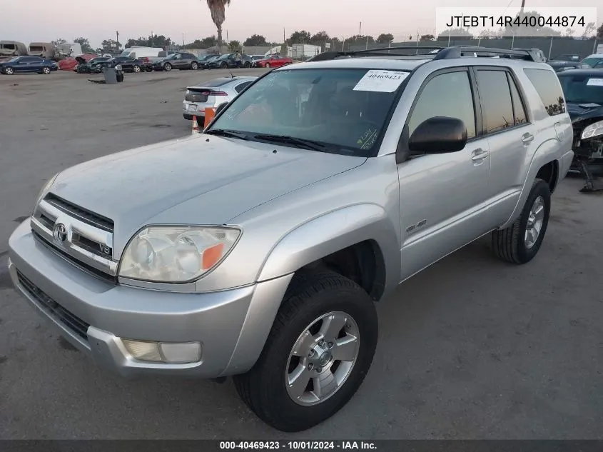 2004 Toyota 4Runner Sr5/Sport VIN: JTEBT14R440044874 Lot: 40469423