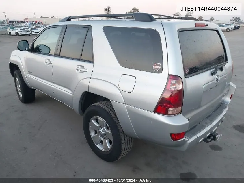 2004 Toyota 4Runner Sr5/Sport VIN: JTEBT14R440044874 Lot: 40469423