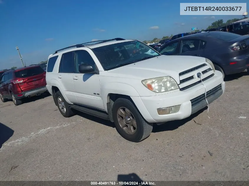 2004 Toyota 4Runner Sr5 V8 VIN: JTEBT14R240033677 Lot: 40491763