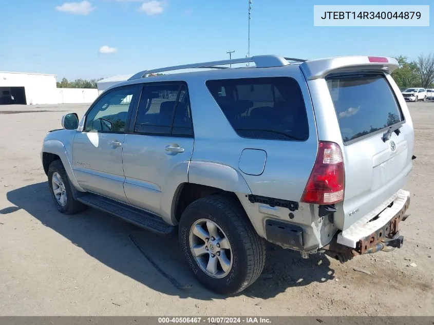 2004 Toyota 4Runner Sr5 Sport V8 VIN: JTEBT14R340044879 Lot: 40506467