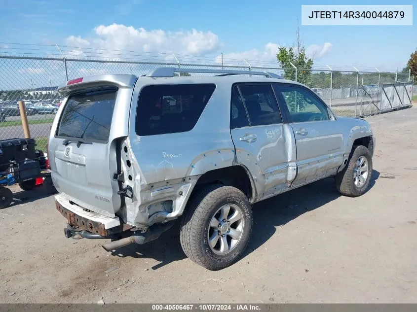 2004 Toyota 4Runner Sr5 Sport V8 VIN: JTEBT14R340044879 Lot: 40506467