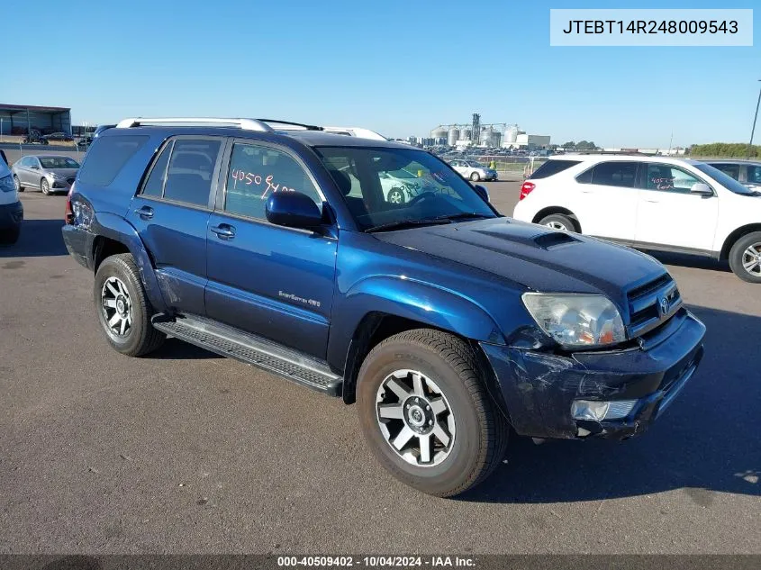 2004 Toyota 4Runner Sr5 Sport V8 VIN: JTEBT14R248009543 Lot: 40509402