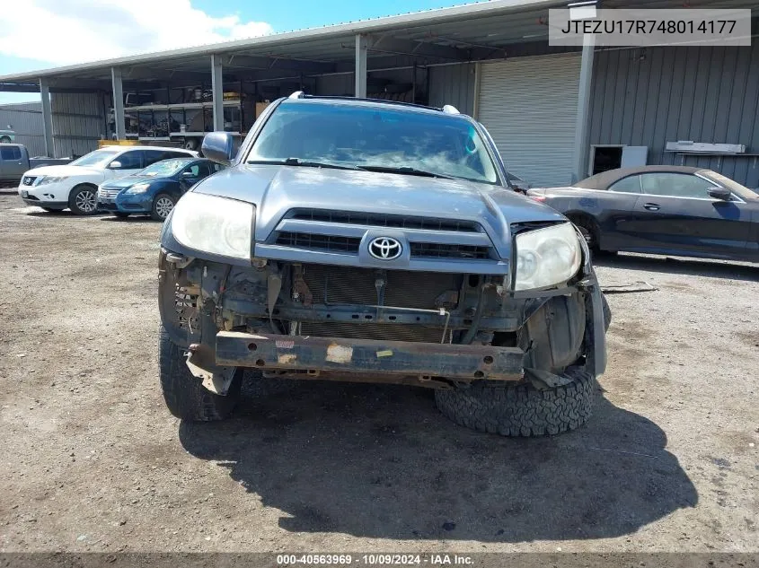 2004 Toyota 4Runner Limited V6 VIN: JTEZU17R748014177 Lot: 40563969