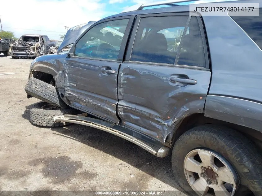 2004 Toyota 4Runner Limited V6 VIN: JTEZU17R748014177 Lot: 40563969