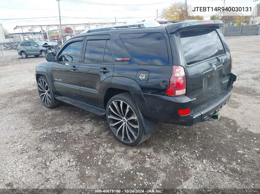 2004 Toyota 4Runner Sr5 Sport V8 VIN: JTEBT14R940030131 Lot: 40679180