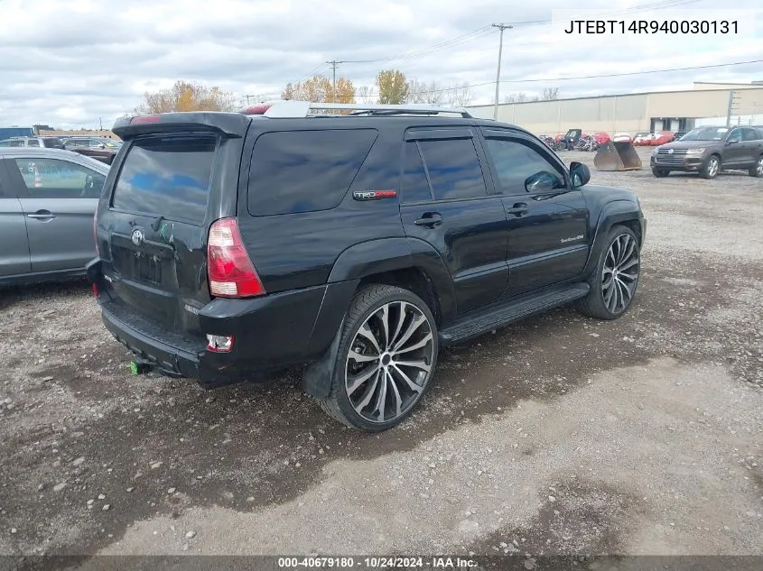 2004 Toyota 4Runner Sr5 Sport V8 VIN: JTEBT14R940030131 Lot: 40679180