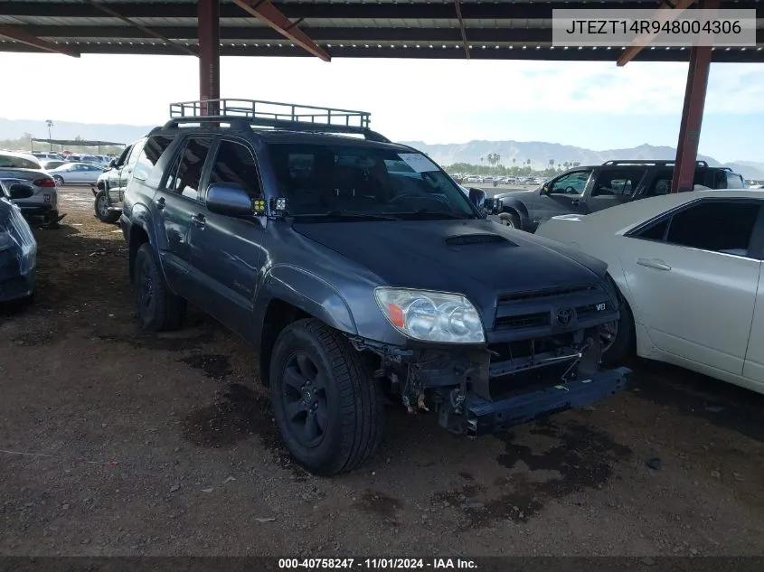 2004 Toyota 4Runner Sr5 Sport V8 VIN: JTEZT14R948004306 Lot: 40758247