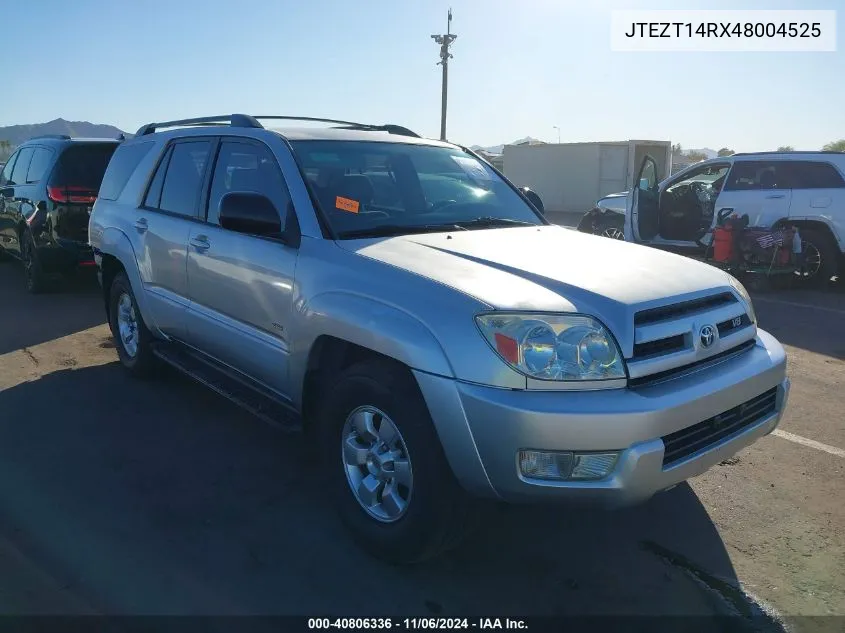 2004 Toyota 4Runner Sr5 VIN: JTEZT14RX48004525 Lot: 40806336