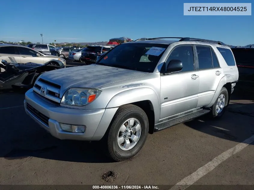 2004 Toyota 4Runner Sr5 VIN: JTEZT14RX48004525 Lot: 40806336