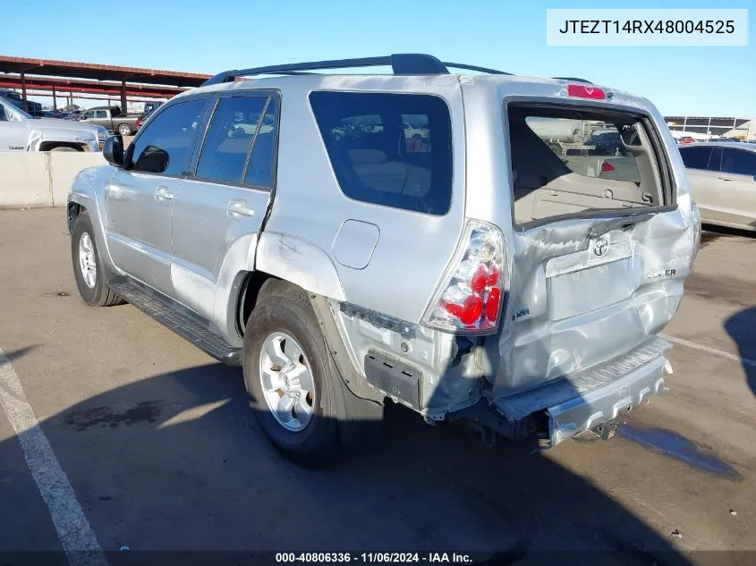 2004 Toyota 4Runner Sr5 VIN: JTEZT14RX48004525 Lot: 40806336