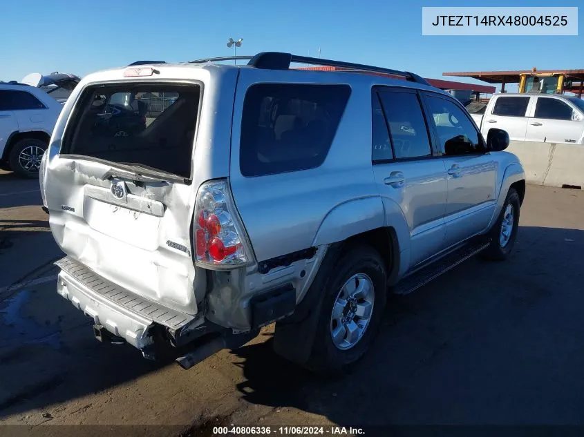 2004 Toyota 4Runner Sr5 VIN: JTEZT14RX48004525 Lot: 40806336