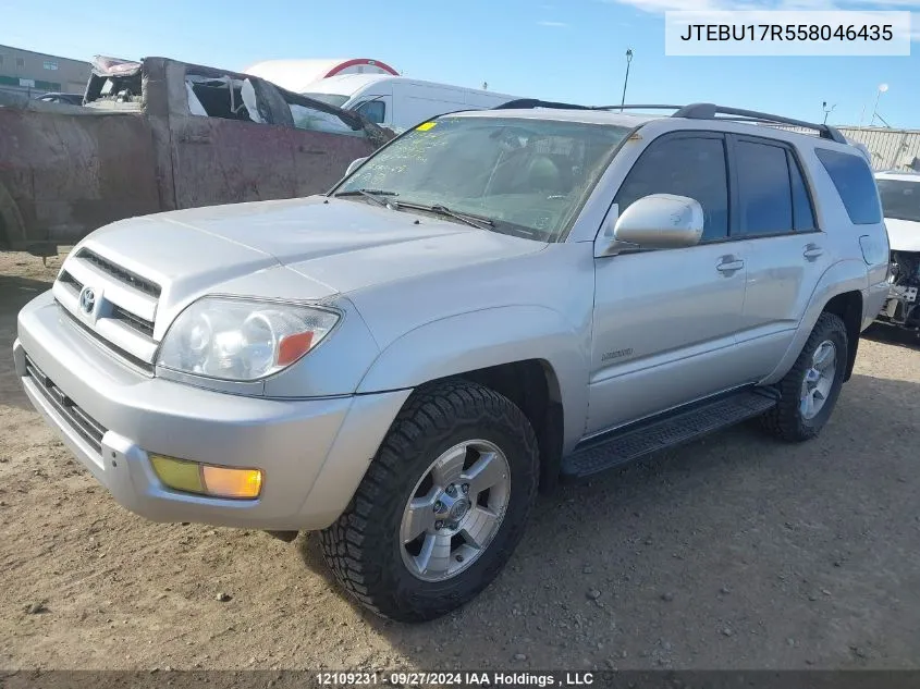 2005 Toyota 4Runner Limited V6 VIN: JTEBU17R558046435 Lot: 12109231