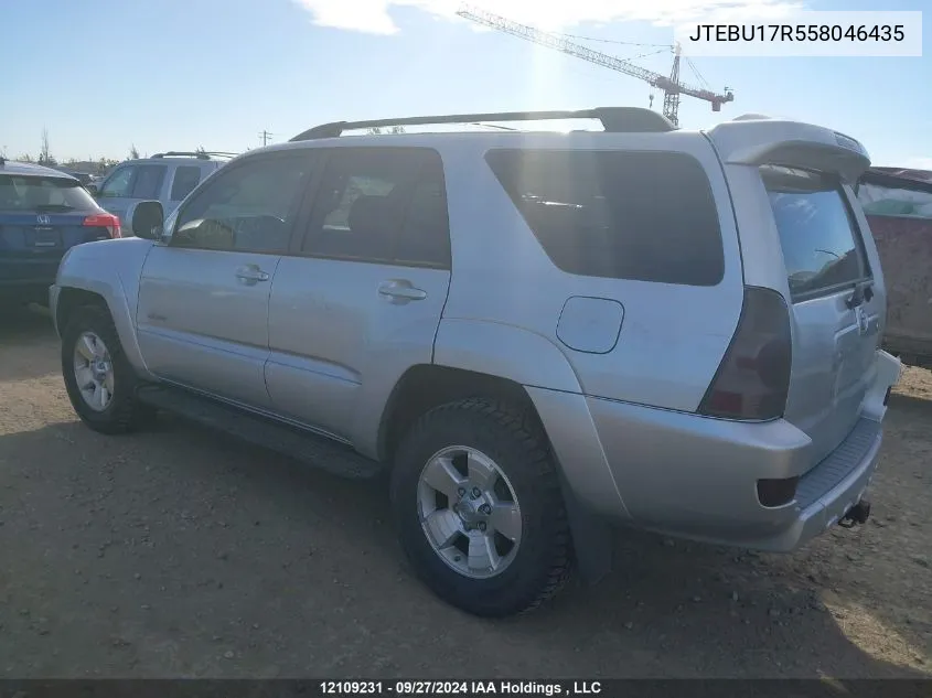 2005 Toyota 4Runner Limited V6 VIN: JTEBU17R558046435 Lot: 12109231