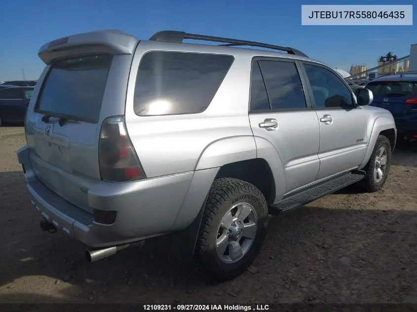 2005 Toyota 4Runner Limited V6 VIN: JTEBU17R558046435 Lot: 12109231