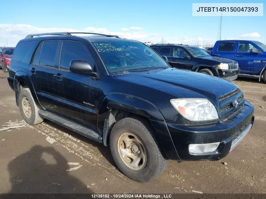 2005 Toyota 4Runner Sr5/Sport VIN: JTEBT14R150047393 Lot: 12135152