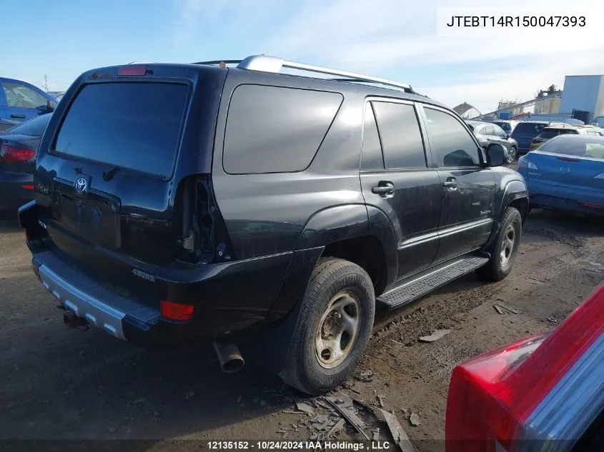 2005 Toyota 4Runner Sr5/Sport VIN: JTEBT14R150047393 Lot: 12135152