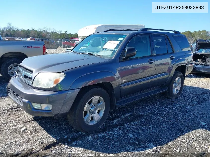 2005 Toyota 4Runner Sr5 Sport V6/Sr5 V6 VIN: JTEZU14R358033833 Lot: 38705019