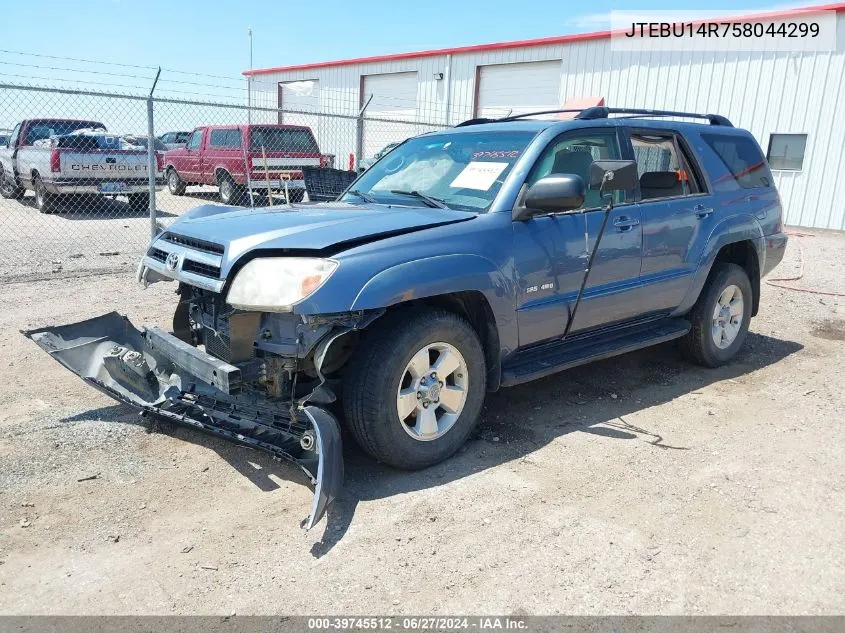 2005 Toyota 4Runner Sr5 V6 VIN: JTEBU14R758044299 Lot: 39745512