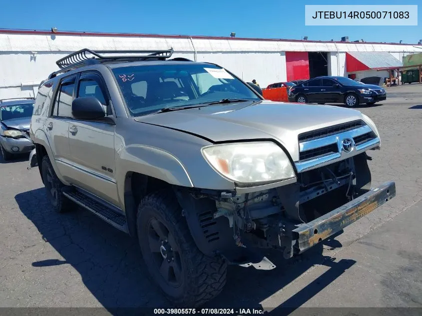 2005 Toyota 4Runner Sr5 V6 VIN: JTEBU14R050071083 Lot: 39805575