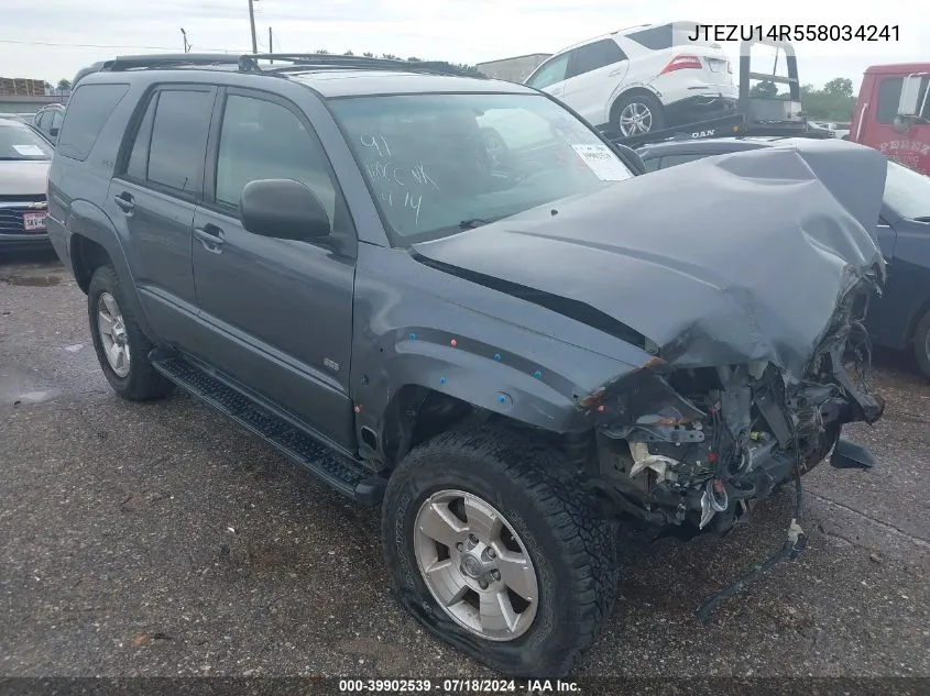 2005 Toyota 4Runner Sr5 V6 VIN: JTEZU14R558034241 Lot: 39902539