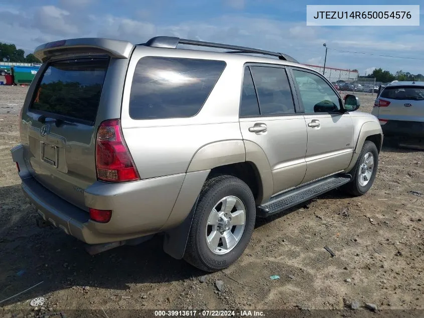 2005 Toyota 4Runner Sr5 V6 VIN: JTEZU14R650054576 Lot: 39913617