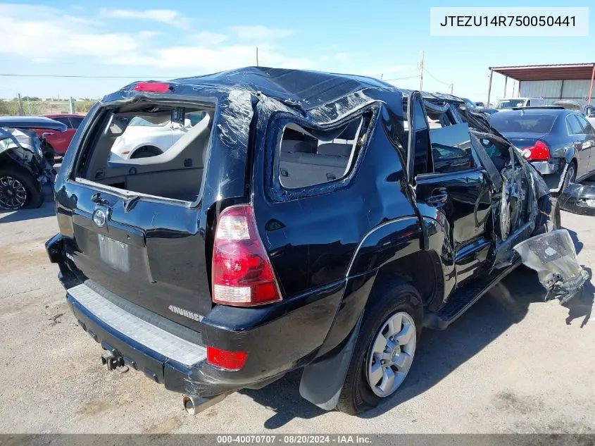 2005 Toyota 4Runner Sr5/Sport VIN: JTEZU14R750050441 Lot: 40070707