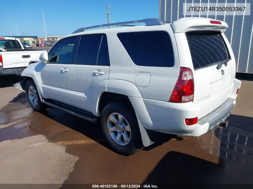 2005 Toyota 4Runner Sr5 Sport V6/Sr5 V6 VIN: JTEZU14R350053367 Lot: 40102186