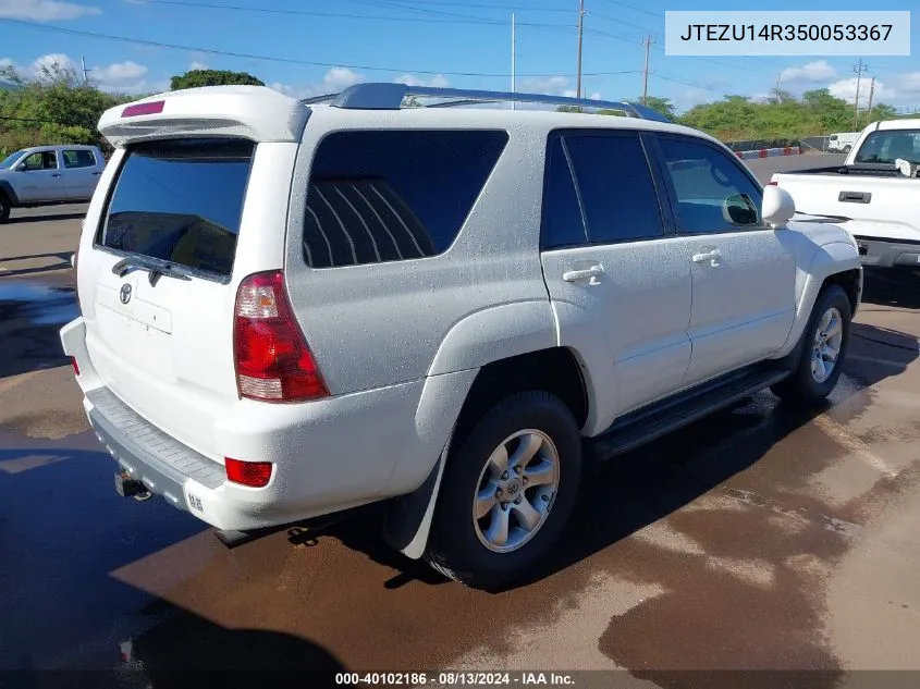 2005 Toyota 4Runner Sr5 Sport V6/Sr5 V6 VIN: JTEZU14R350053367 Lot: 40102186