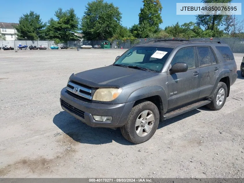 2005 Toyota 4Runner Sr5 V6 VIN: JTEBU14R850076595 Lot: 40170271