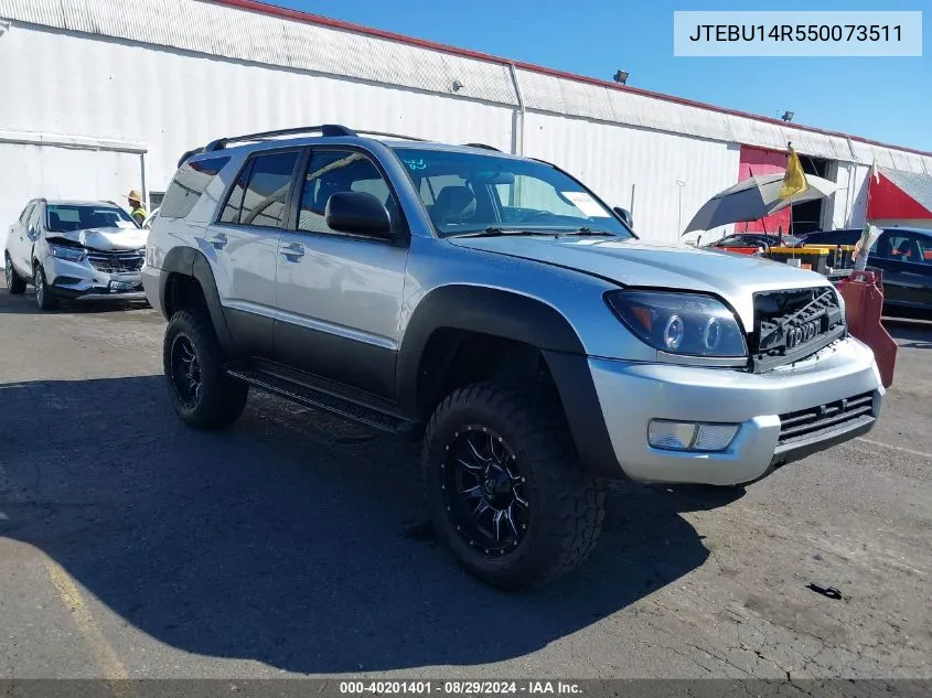 2005 Toyota 4Runner Sr5 V6 VIN: JTEBU14R550073511 Lot: 40201401