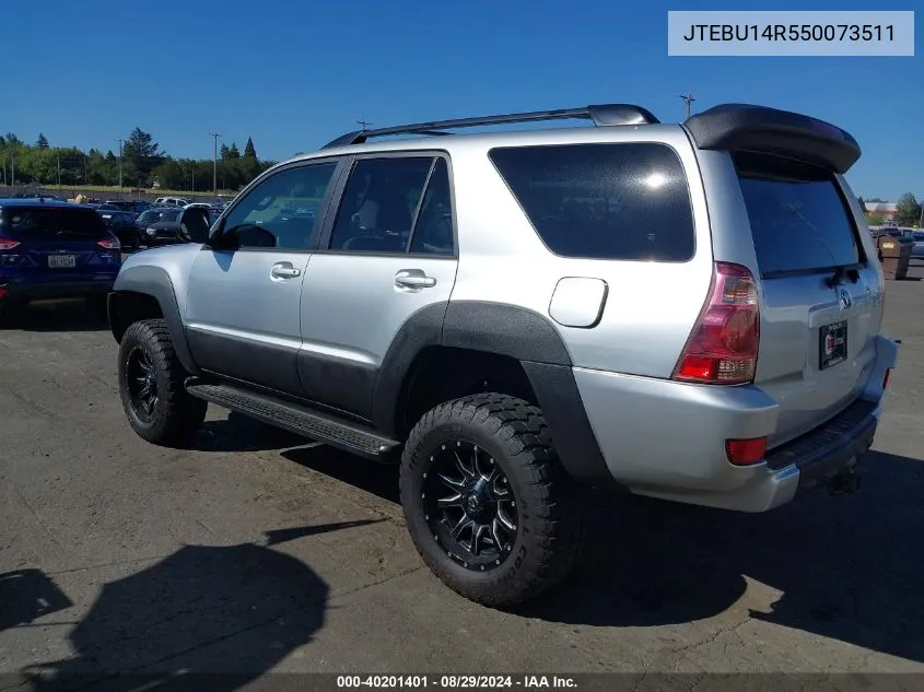 2005 Toyota 4Runner Sr5 V6 VIN: JTEBU14R550073511 Lot: 40201401