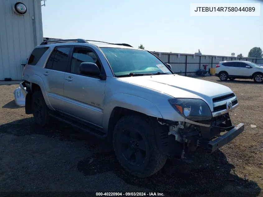 2005 Toyota 4Runner Sr5 V6 VIN: JTEBU14R758044089 Lot: 40220904