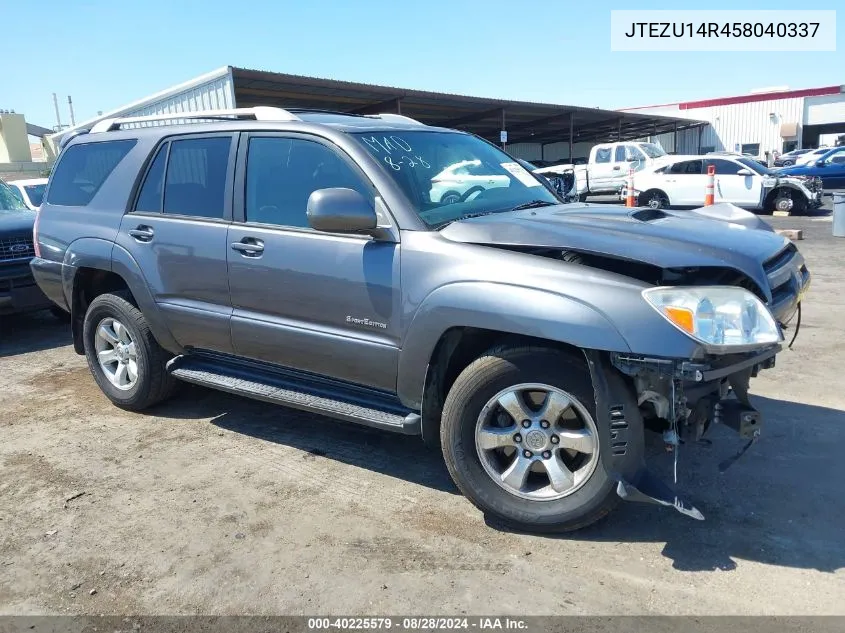 2005 Toyota 4Runner Sr5 Sport V6 VIN: JTEZU14R458040337 Lot: 40225579