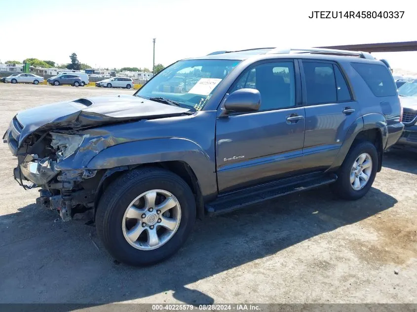 2005 Toyota 4Runner Sr5 Sport V6 VIN: JTEZU14R458040337 Lot: 40225579