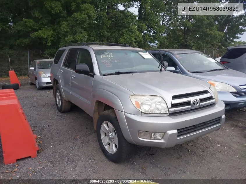 2005 Toyota 4Runner Sr5 V6 VIN: JTEZU14R958039829 Lot: 40232203