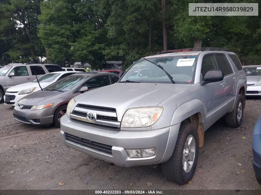 2005 Toyota 4Runner Sr5 V6 VIN: JTEZU14R958039829 Lot: 40232203