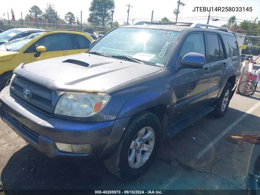 2005 Toyota 4Runner Sr5 Sport V6 VIN: JTEBU14R258033145 Lot: 40285970