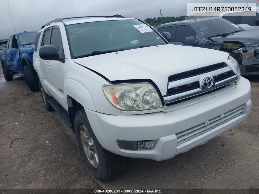 2005 Toyota 4Runner Sr5 V6 VIN: JTEZU14R750052349 Lot: 40286231