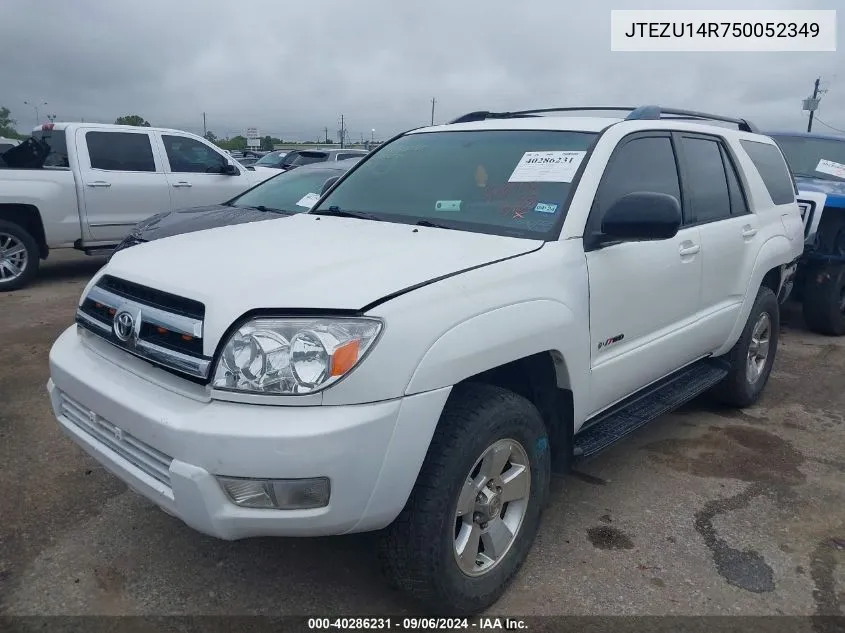 2005 Toyota 4Runner Sr5 V6 VIN: JTEZU14R750052349 Lot: 40286231